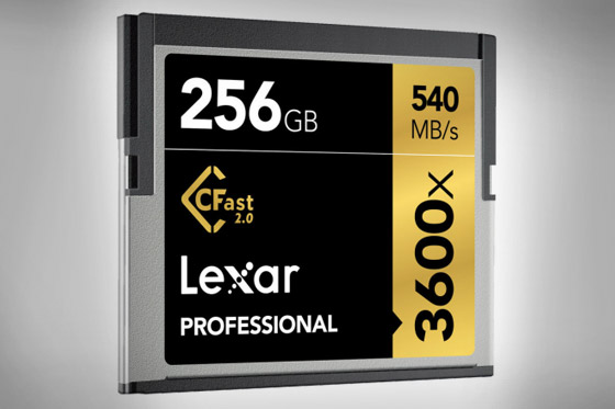 Lexar 3600x Professional CFast 2.0 card warning from ARRI

