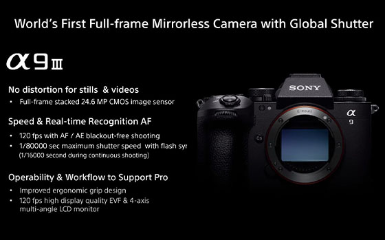 Sony Releases the Alpha 9 III; the World's First Full-Frame Image